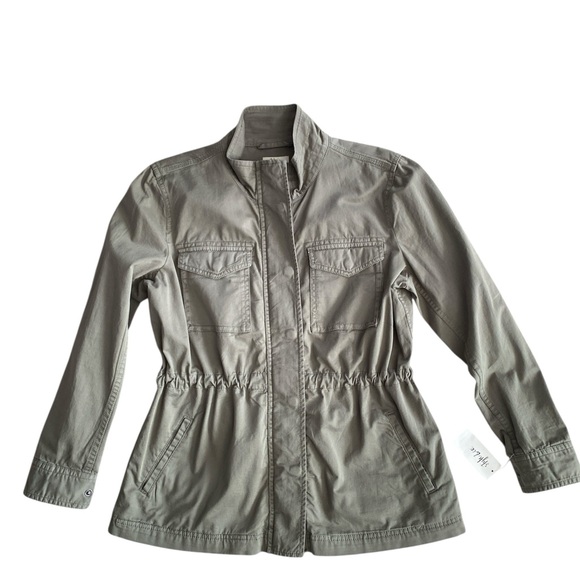 Style & Co women's twill utility spring jacket in olive drab, size small - Picture 9 of 16
